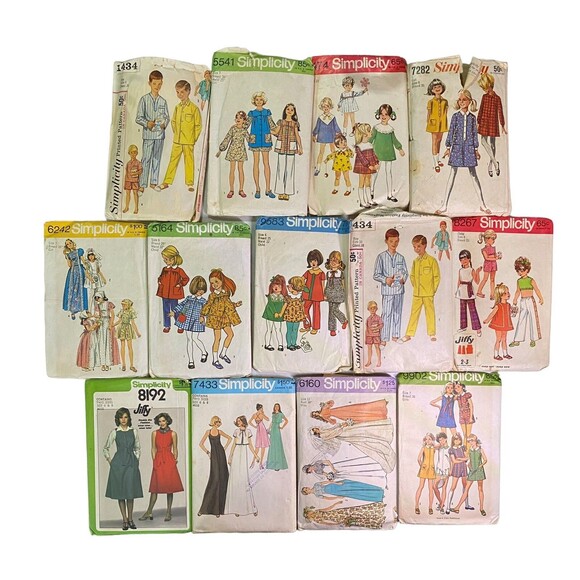 Simplicity Sewing Patterns Lot Of 12 Various Cut & Uncut Vintage Children/Misses - Picture 2 of 6